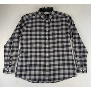 Barbour Flannel Shirt Men's XL Gingham 14 Tailored Fit Button‎ Down